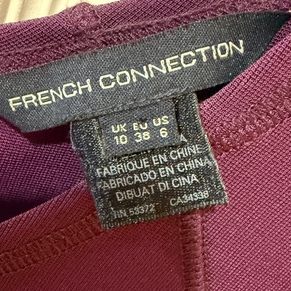 French Connection Purple Bodycon Mini Dress zipup back is the star of the show⭐️ - Picture 3 of 4